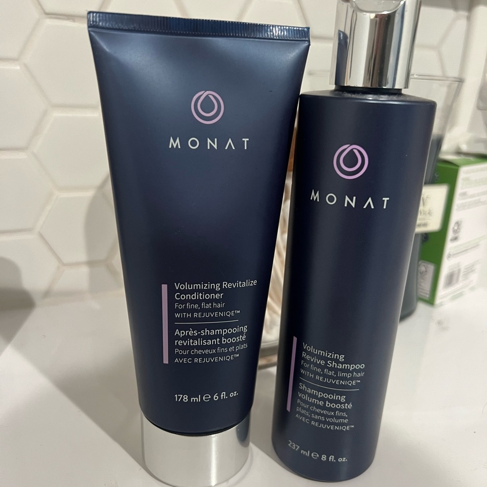Monat volumizing shampoo and conditioner. Brand new, never opened.